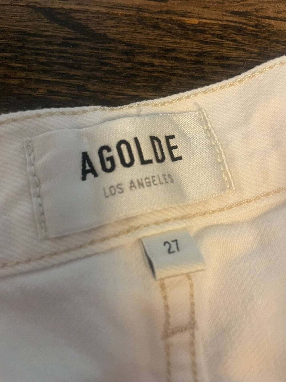 Agolde Parker Shorts Panna Cotta (White) 27 - Picture 3 of 7